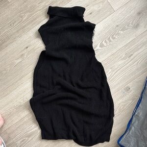 Elegant Black Turtleneck Dress